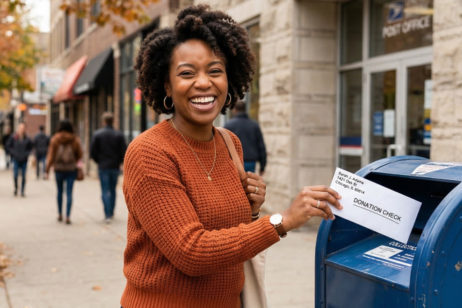 Close-up of a woman using a credit card for an online transaction on a laptop.